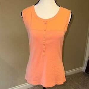 RW&CO. Tank Top Orange Sleeveless Fitted Shirt